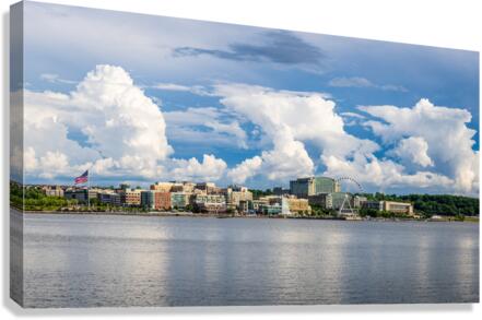 Dramatic clouds above National Harbor in Maryland near Washingto  Canvas Print