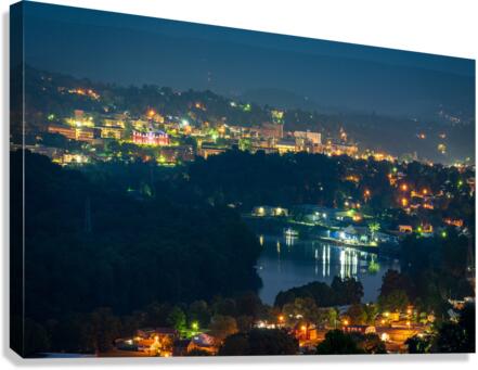 Lights twinkling in Morgantown at night  Impression sur toile