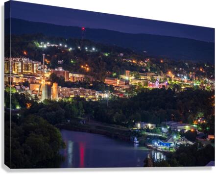 Downtown campus of West Virginia university at nightfall  Canvas Print