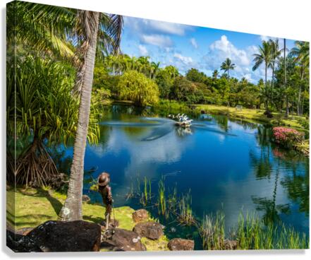 Gorgeous lagoon and lake in the Na Aina Kai sculpture garden  Canvas Print