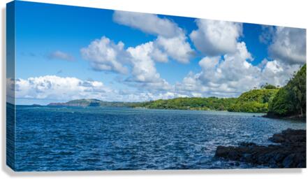 Panoramic view of Princeville coastline on Kauai  Impression sur toile