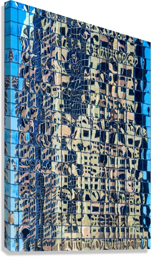 Complex reflections of a modern skyscraper in St Louis   Canvas Print