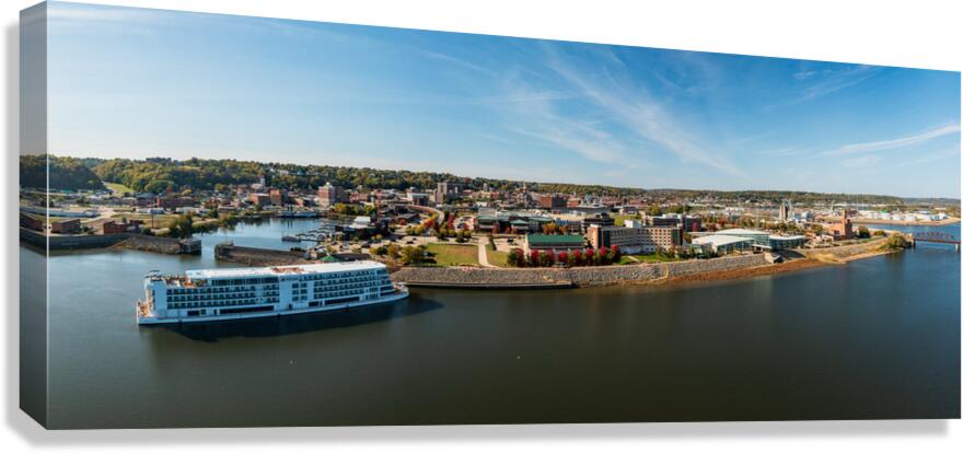 Viking Mississippi river cruise boat docked in Dubuque  Canvas Print