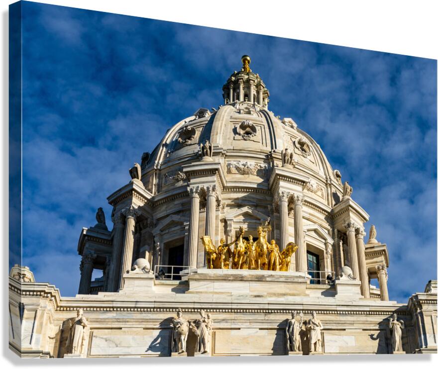 Dome and statue of the State Capitol building in St Paul  Impression sur toile