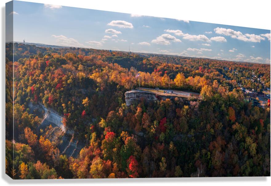 Lovers Leap overlook in Hannibal Missouri in fall colors  Canvas Print
