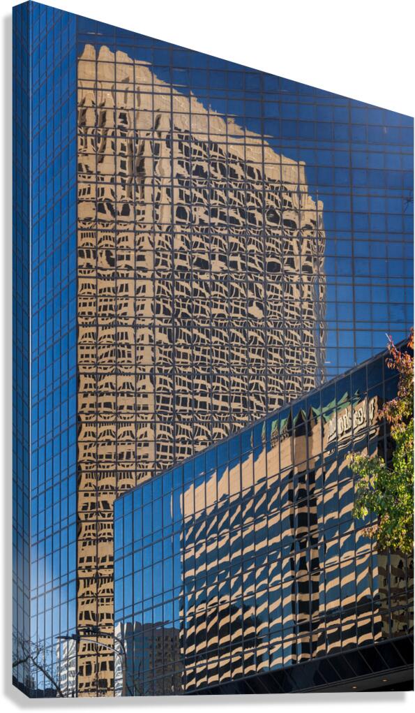 Complex reflections of a modern skyscrapers in St Louis office b  Impression sur toile