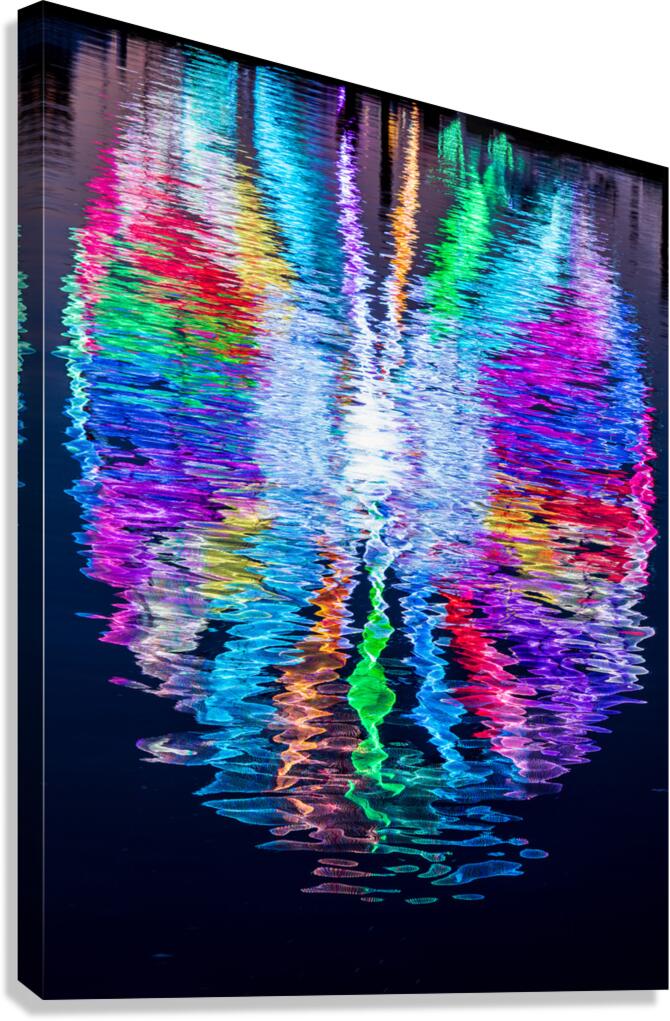 Vertical Reflection of ferris wheel at National Harbor Canvas Print
