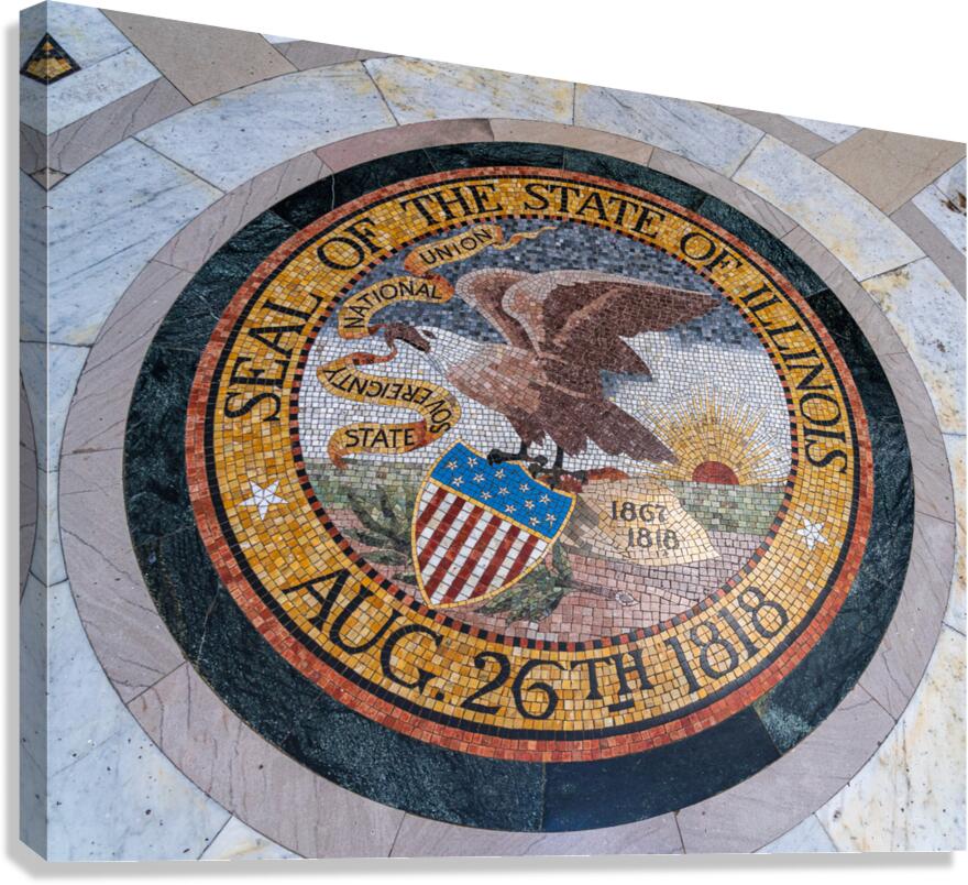 Great Seal of Illinois in memorial for the Vicksburg siege in Mi  Impression sur toile