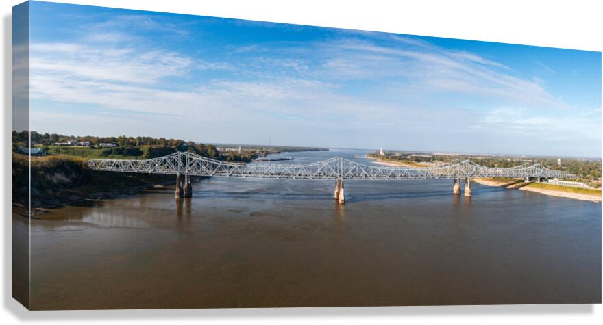 I84 interstate bridge by Natchez MS over Mississippi river in Oc  Impression sur toile