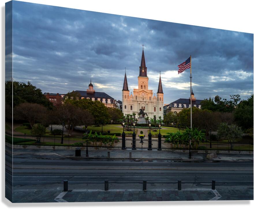 Sunrise on Cathedral Basilica of Saint Louis in New Orleans LA  Impression sur toile