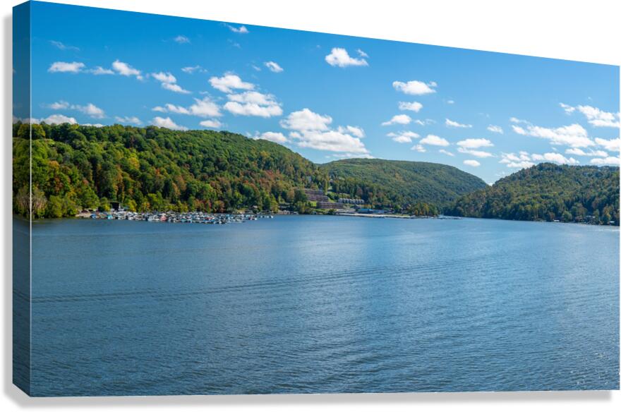 Early fall colors on Cheat Lake in Morgantown WV  Canvas Print