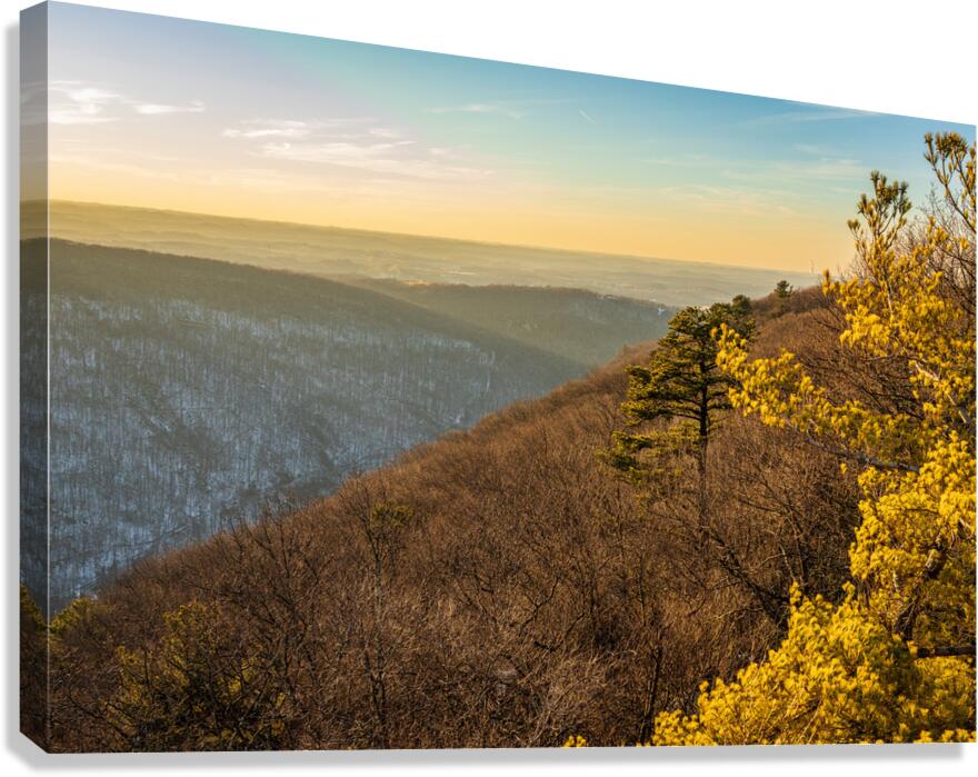 Cheat River Canyon at Coopers Rock on winter afternoon  Canvas Print