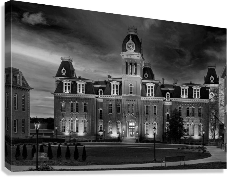 Woodburn Hall at West Virginia University in monochrome  Canvas Print