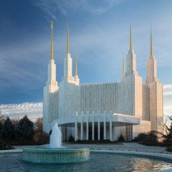 Mormon temple in Washington DC in late winter