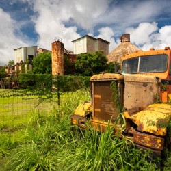 Abandoned truck by old sugar mill at Koloa Kauai