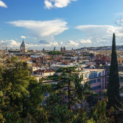 Skyline of the city of Rome Italy