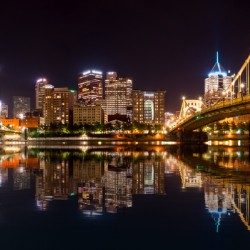 City Skyline of Pittsburgh at night