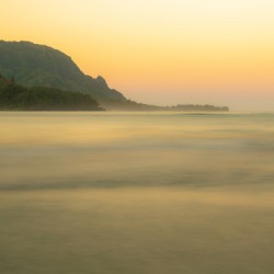 Ethereal view of Hanalei Bay on Kauai