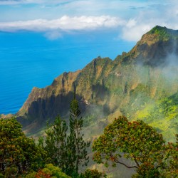 Dramatic view of Kalalau valley Kauai