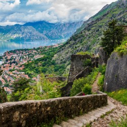 View from above Old Town of Kotor in Montenegro