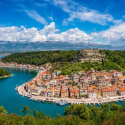 Picturesque small riverside town of Novigrad in Croatia