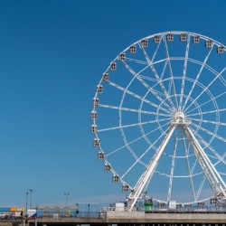 White ferris wheel on Steel Pier in Atlantic City