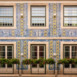 Traditional ceramic tiles decorate house in Lisbon