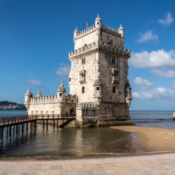 Panorama of the Tower of Belem near Lisbon