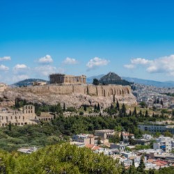 Panorama of city of Athens from Lycabettus hill