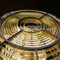 Detail of lighthouse lens at Lizard Light house in Cornwall
