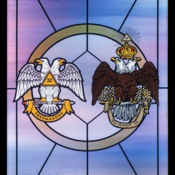 Stained glass window for the order of the Scottish Rite