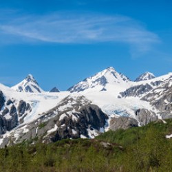 Panorama of Worthington Glacier near Thompson Pass Alaska