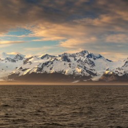 Sunset by Mt Fairweather and the Glacier Bay National Park