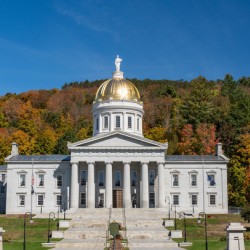 Gold dome of Vermont State House in Montpelier