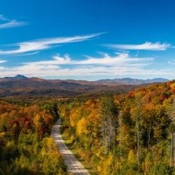 Aerial view of Moretown Mountain Road in Vermont