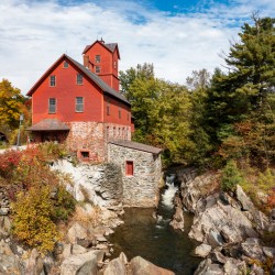 Old Red Mill in Jericho Vermont during the fall