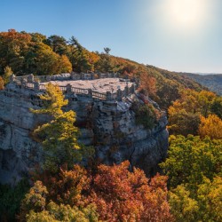 Coopers Rock panorama in West Virginia with fall colors