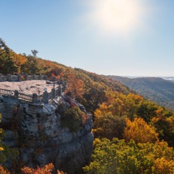 Coopers Rock panorama in West Virginia with fall colors