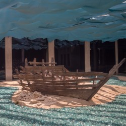 Dhow wreck in Al Shindagha district and museum in Dubai