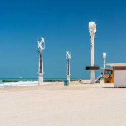 Floodlights for night swimming at Jumeira Wild Beach in Dubai