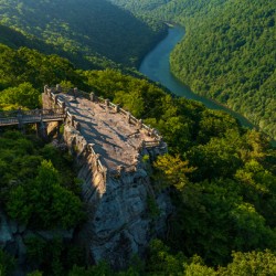 Aerial panorama of Cheat River Gorge