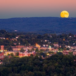 Supermoon rises in the sky above Morgantown in West Virginia
