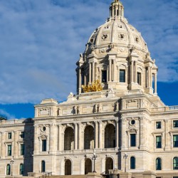 Facade of the State Capitol building in St Paul Minnesota