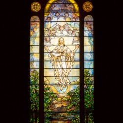 The Ascension of Christ. Tiffany stained glass window. 1896