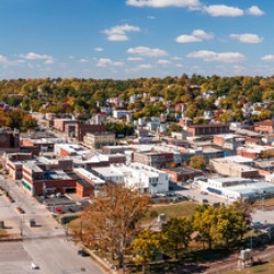 Townscape of Hannibal in Missouri  home of Mark Twain