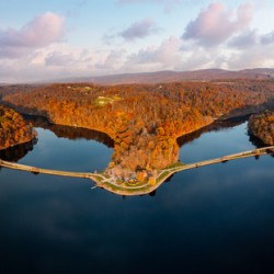 Aerial view of Cheat Lake Park near Morgantown