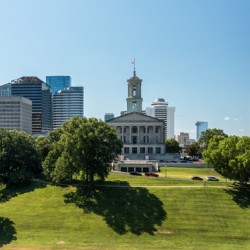 Aerial view of the State Capitol building in Nashville Tennessee