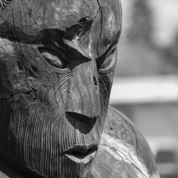 Maori carved head at Whakarewarewa