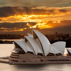 Dramatic dawn photo Sydney Opera House