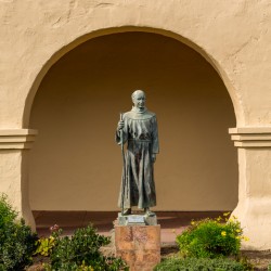 Father Junipero Serra statue Santa Ines Mission